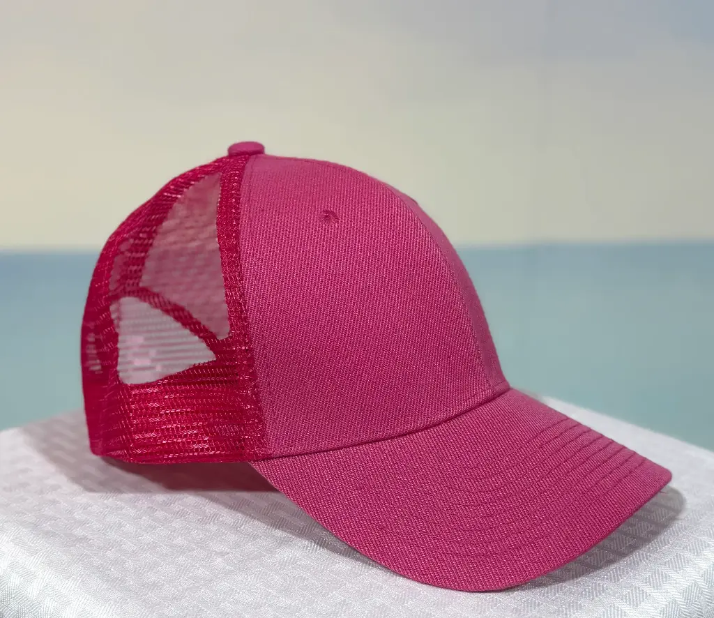 Trucker Hat - Structured Mesh Cap - Fuchsia 