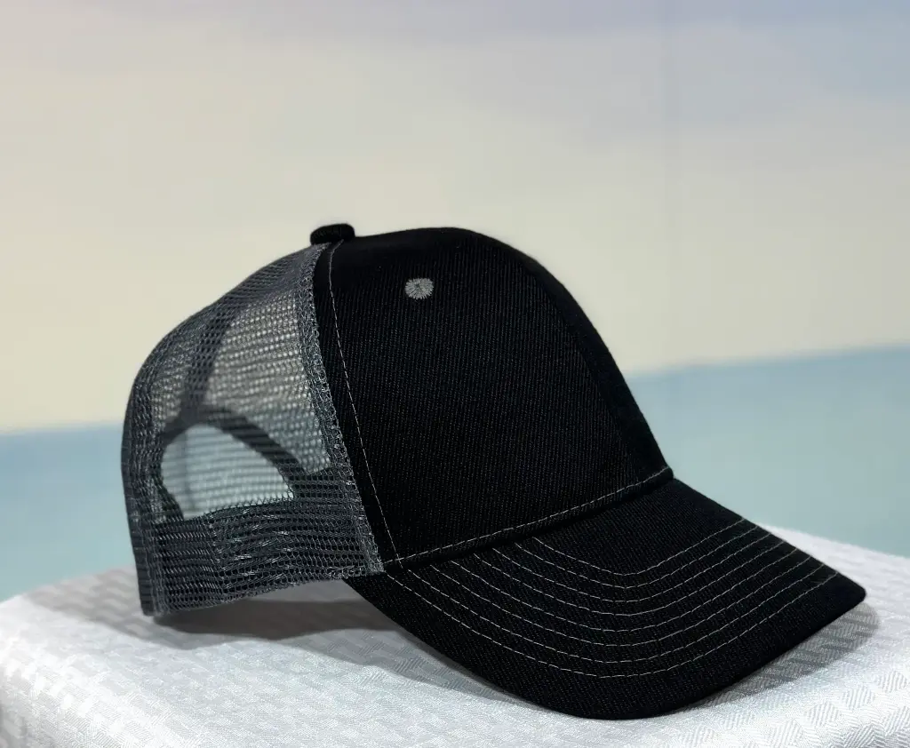 [HT_BKC_2810-BK/DGY] Trucker Hat - Structured Mesh Cap - Black/Dark Gray 