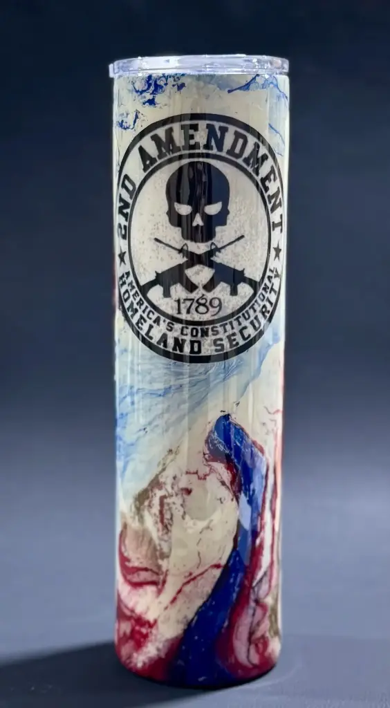 🇺🇸 One-of-a-Kind 40 oz Patriotic Tumbler – 2A Marble Design