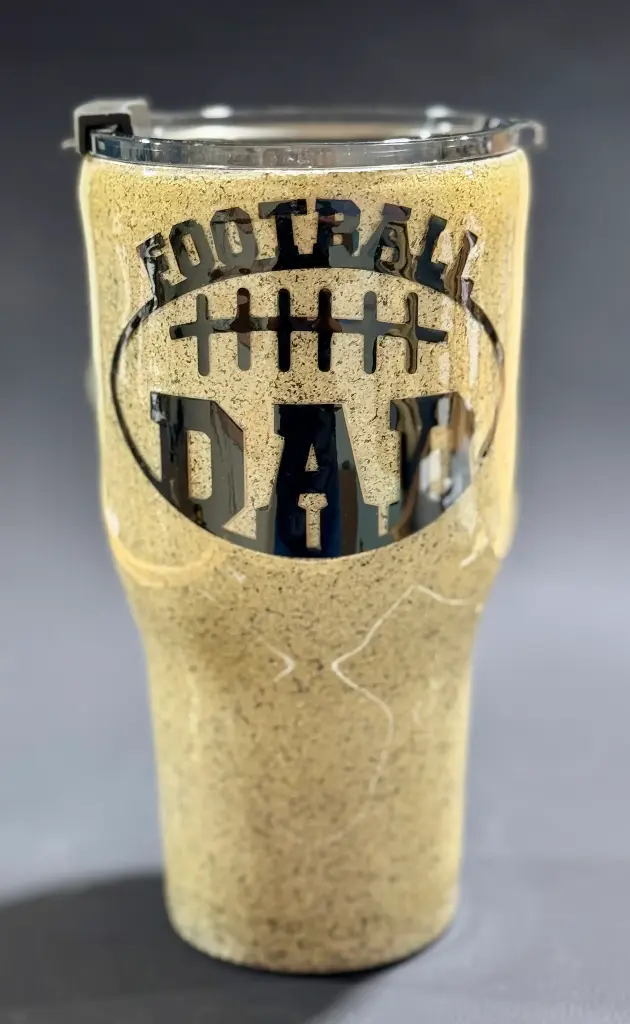 🏈  30 oz “Football Dad” Stainless Steel Tumbler – Stone Finish