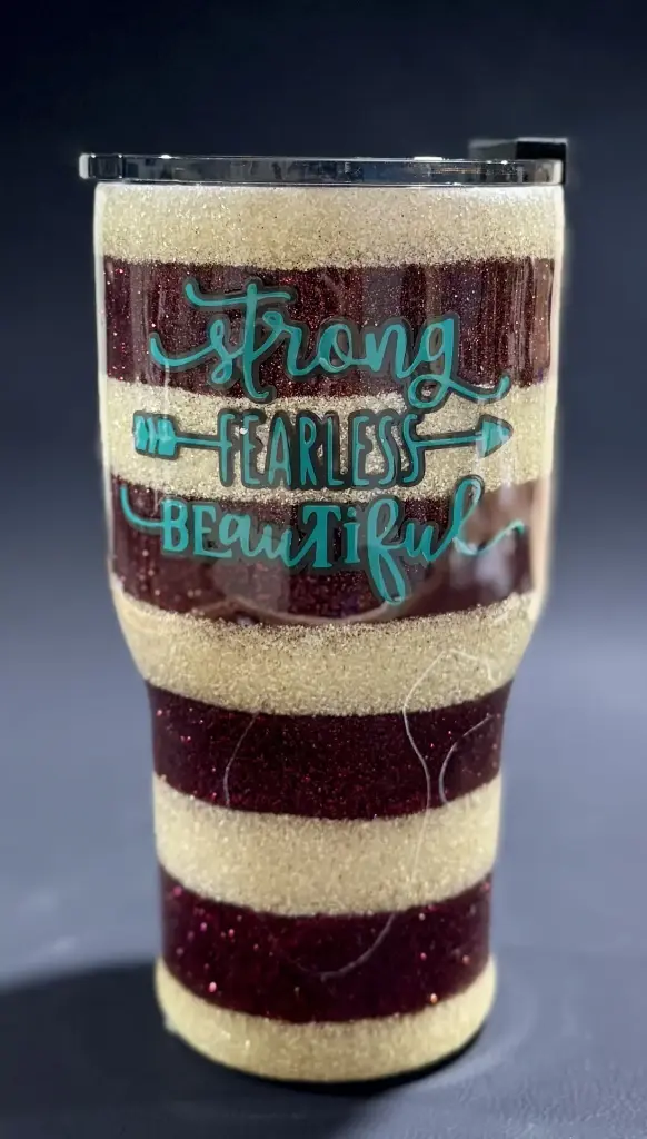 ✨ 30 oz Stainless Steel Tumbler – “Strong. Fearless. Beautiful.”