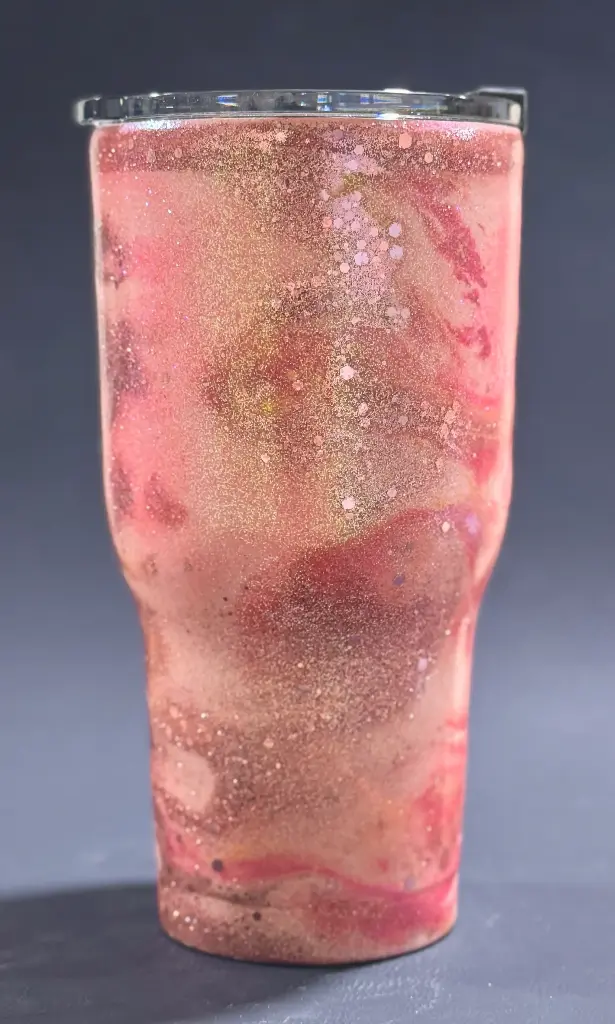 💖 30 oz Stainless Steel Tumbler – Pink Glitter Swirl