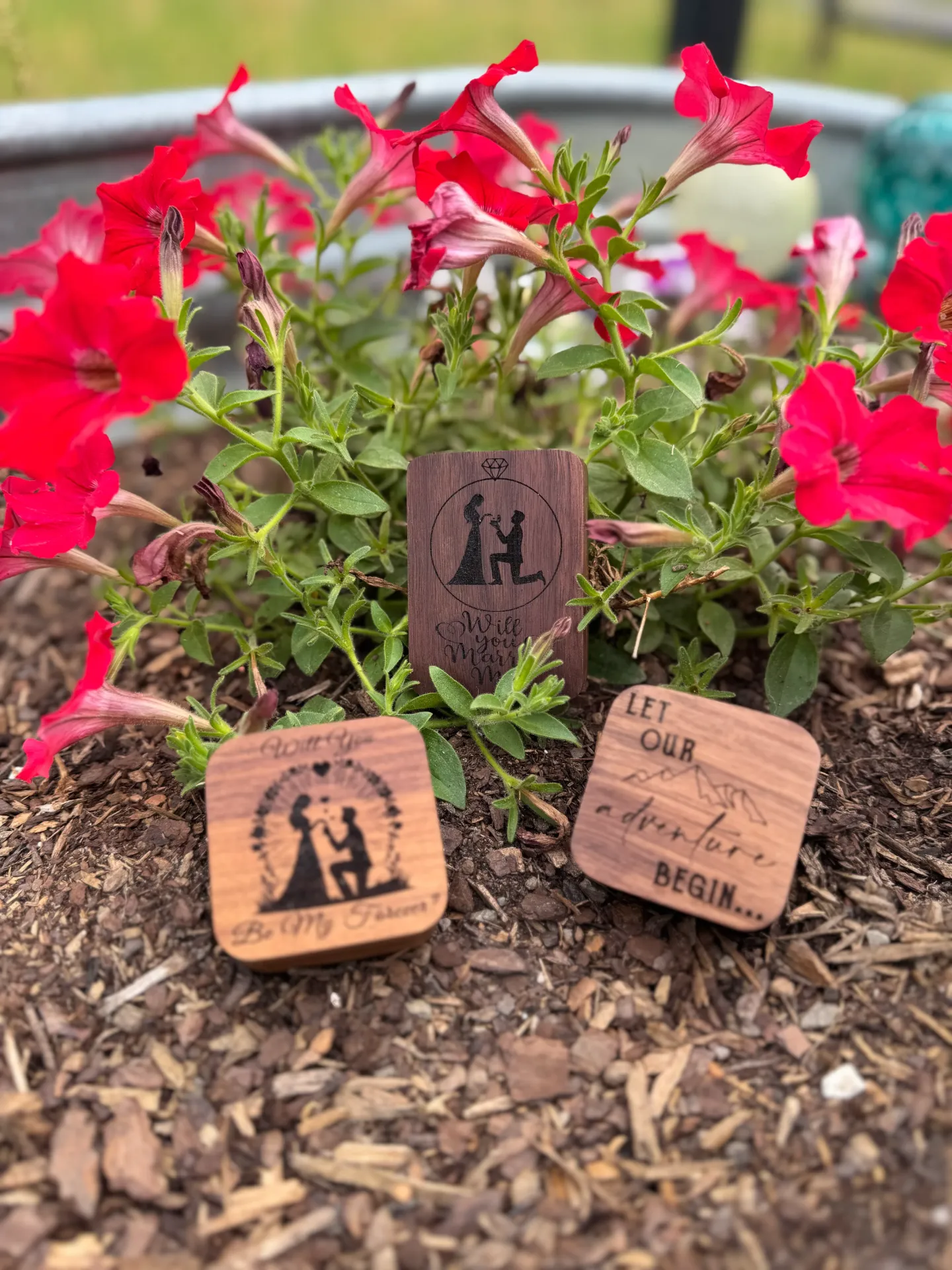 [WoodRingBx1] Square Wooden Ring Box