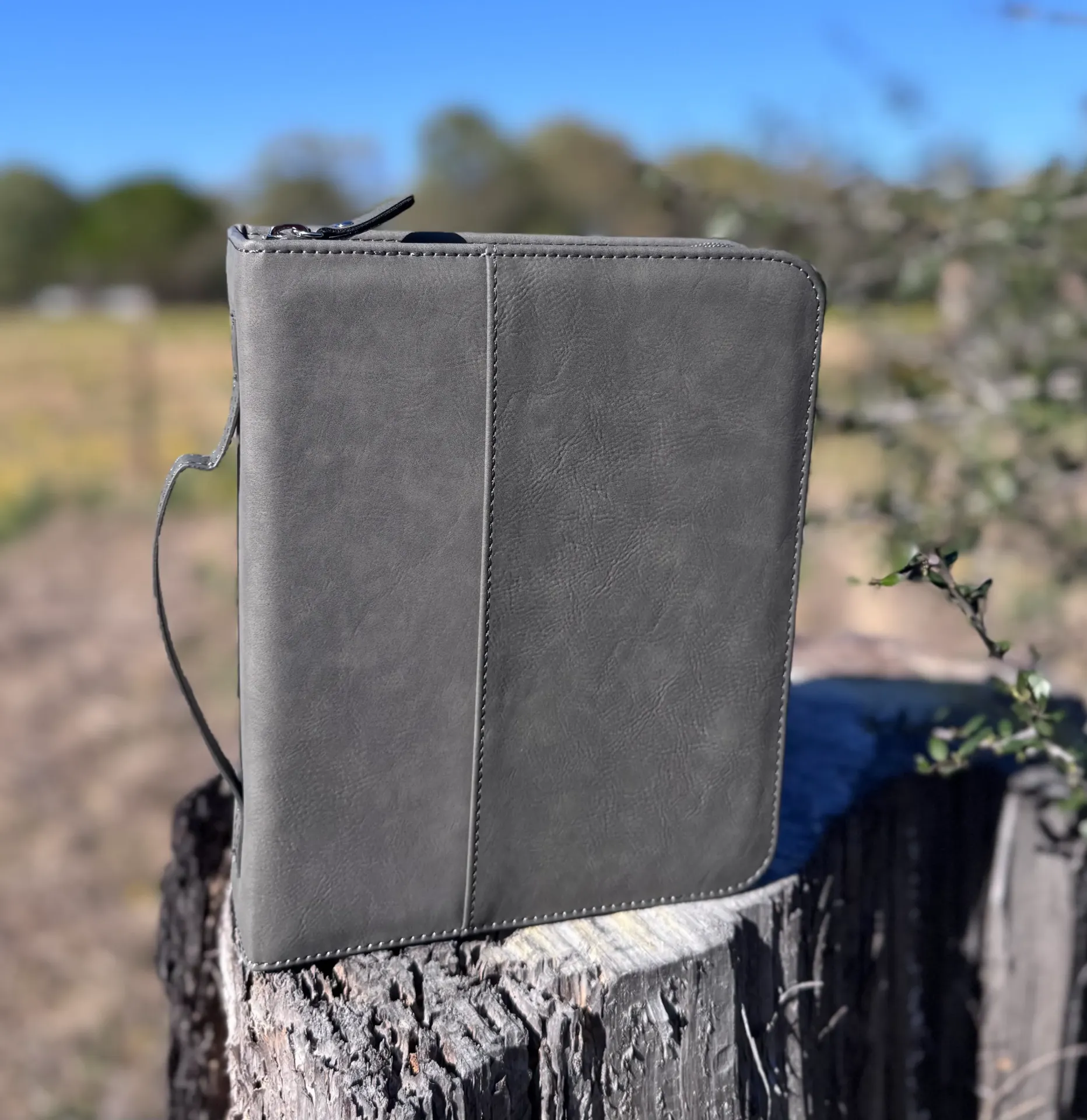 BIBLE COVER IRON GRAY