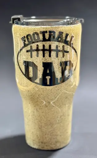 🏈  30 oz “Football Dad” Stainless Steel Tumbler – Stone Finish