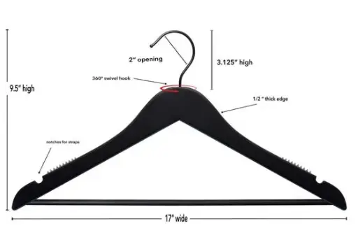 Wooden Coat Hanger with Pant Bar