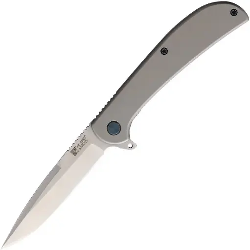 [SUNAMK4117]  2.7 in.  Stainless Steel Ultra thin Folding Knife, Titanium Gray