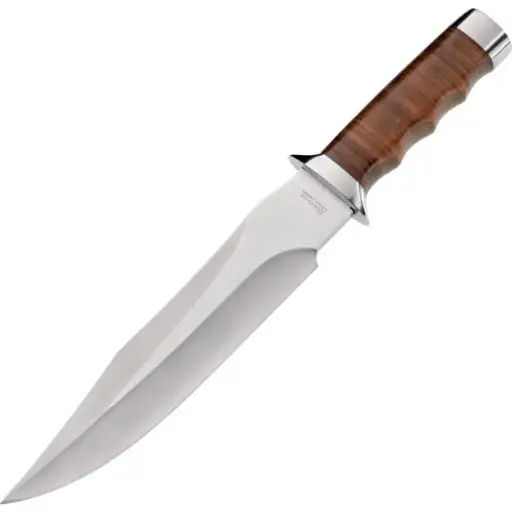 [BOM02MB565] Giant Bowie Fixed Blade Knife W/ Leather Sheath