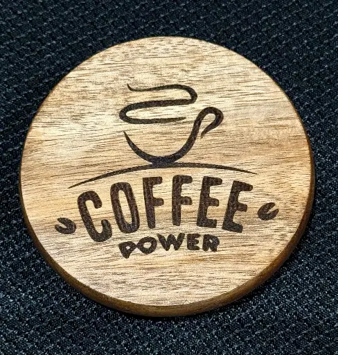 Acacia Wood Round Coaster - Coffee 
