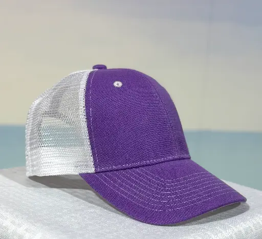 Trucker Hat - Structured Mesh Cap - Purple/White 